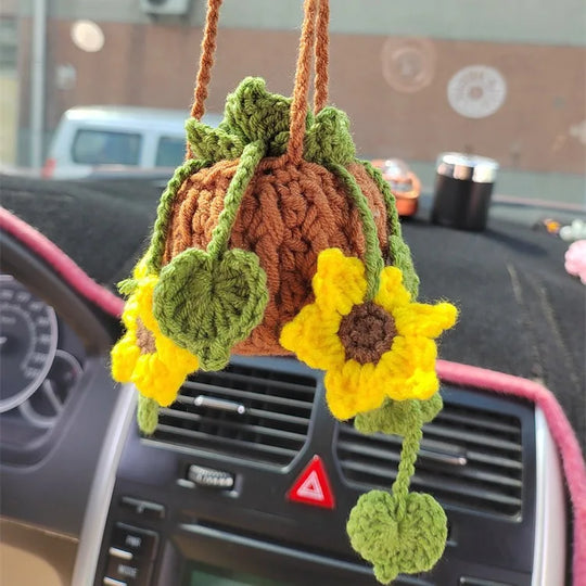 Strawberry Crochet Hanging Car Accessories