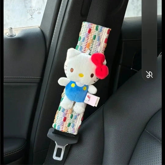 Cute Travel Hello Kitty Plush Seat Belt Cover