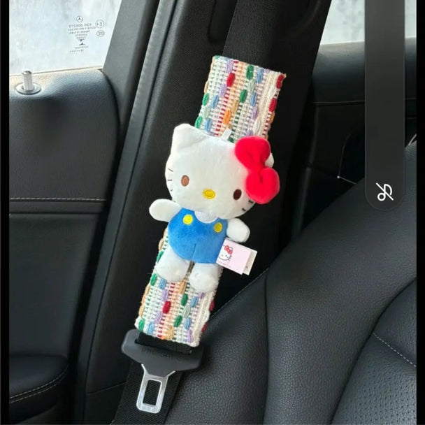 Cute Travel Hello Kitty Plush Seat Belt Cover