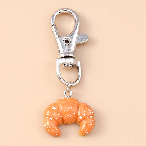 Car Croissant Bread Keyring for Women & Girls