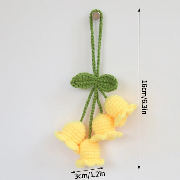 Crochet Flowers Hanging Car Accessories