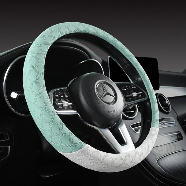 Leather Car Steering Wheel Protective Cover