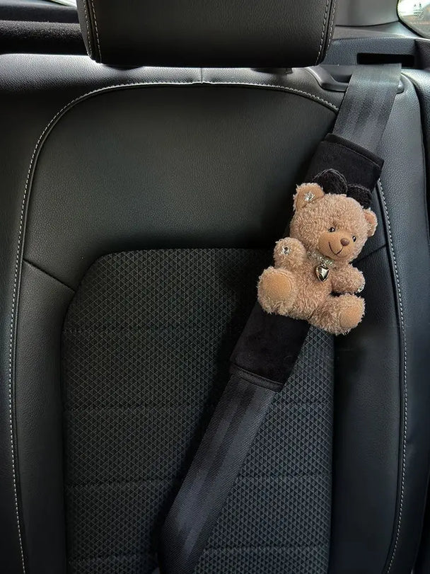 Bear Plush Seat Belt Shoulder Cover