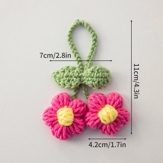 Crochet Flowers Hanging Car Accessories