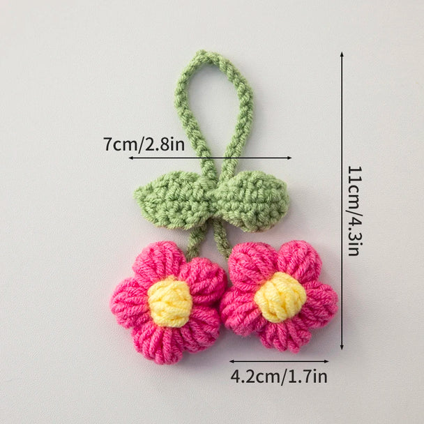 Crochet Flowers Hanging Car Accessories