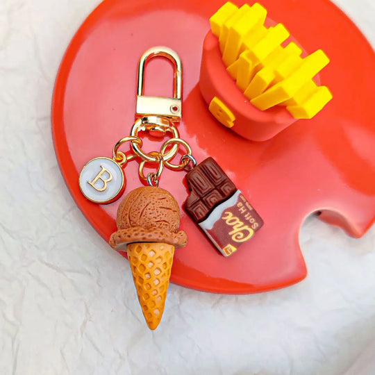 Chocolate & Icecream Car  Keychain