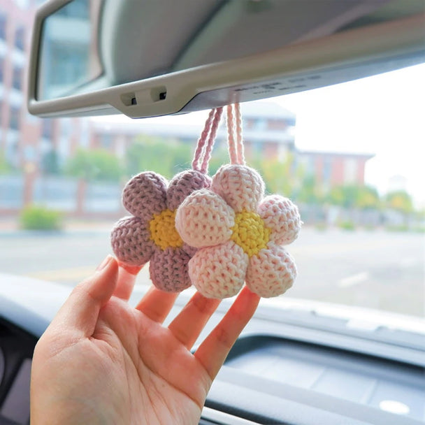 Crochet Flower Car Mirror Hanging Accessories