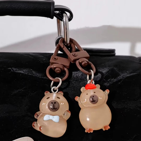 2pcs Mini Capybara Keychains For Car