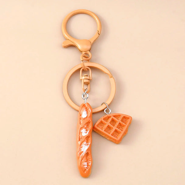 Car Croissant Bread Keyring for Women & Girls