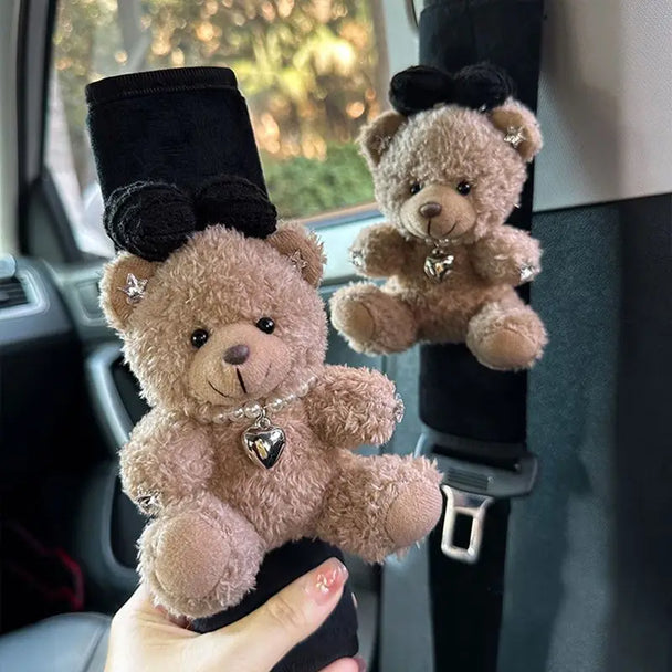 Bear Plush Seat Belt Shoulder Cover