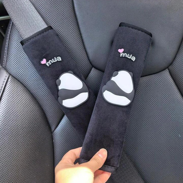 2pcs Cute Panda Seat Belt Cover For Car