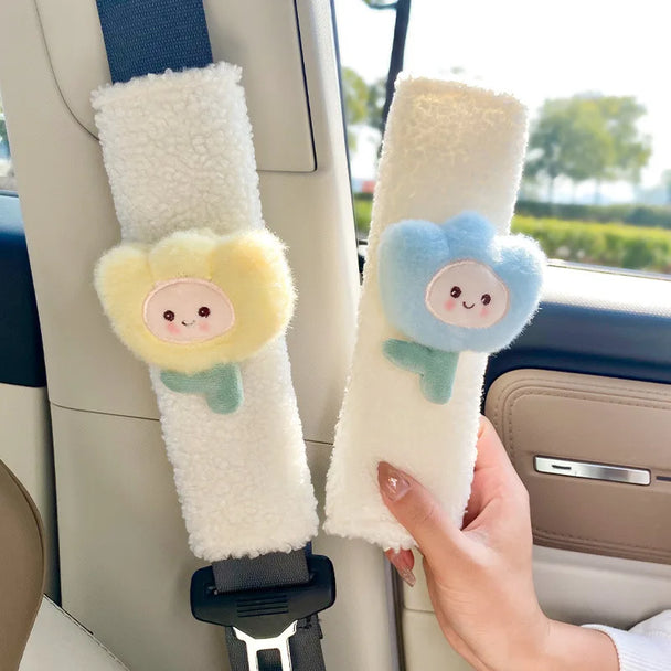 2 Cute Cartoon Car Seat Belts | Soft and Comfortable Car Belts