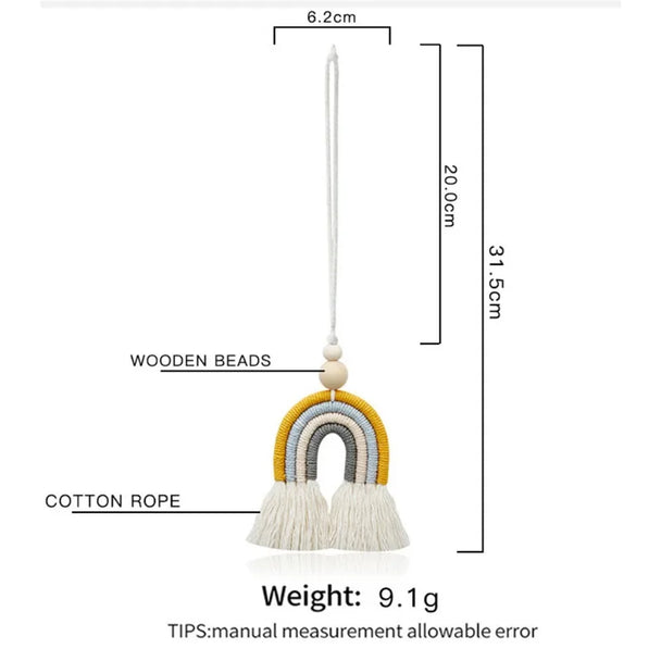 Boho Rainbow Hanging Crochet Car Accessories