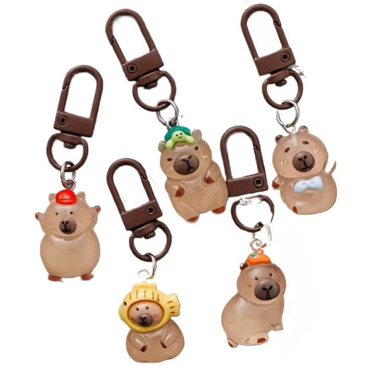 2pcs Mini Capybara Keychains For Car