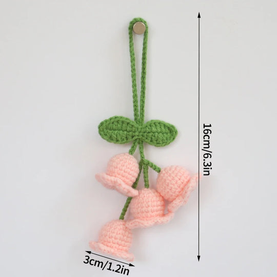 Crochet Flowers Hanging Car Accessories