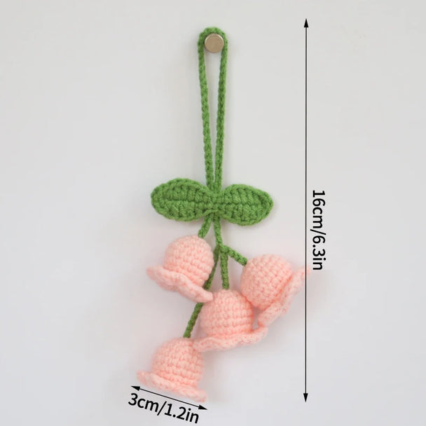 Crochet Flowers Hanging Car Accessories