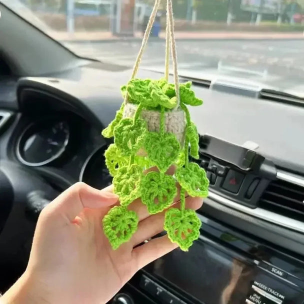 Car Hanging Crochet Plant Handmade