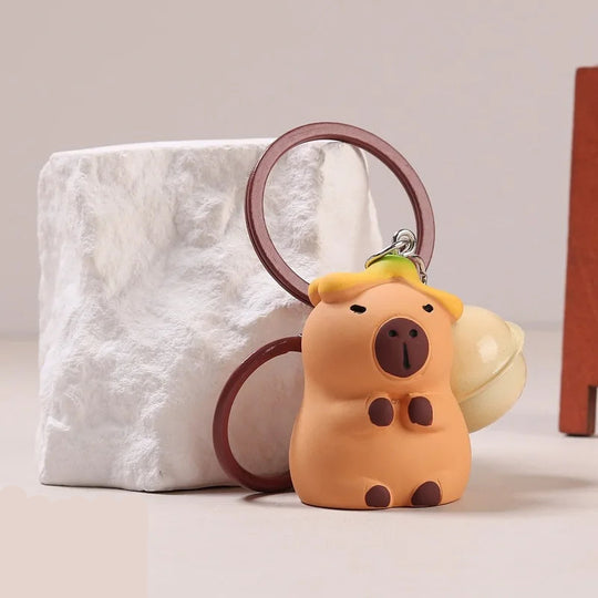 Cute Capybara Car Keychain Gift