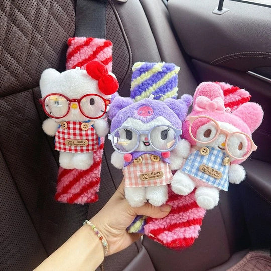 Cute Cartoon Plush Car Seat Belt Cover Hello Kitty