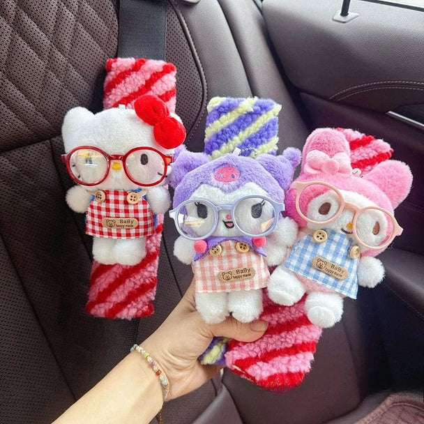 Cute Cartoon Plush Car Seat Belt Cover Hello Kitty