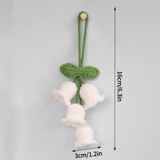 Crochet Flowers Hanging Car Accessories