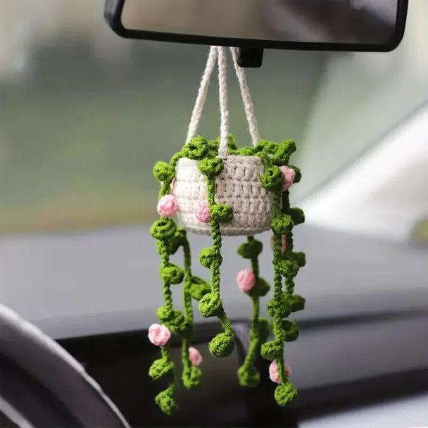 Car Hanging Crochet Plant Handmade
