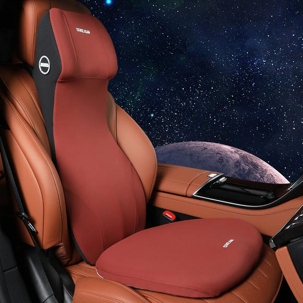 Ergonomic Memory Foam Car Headrest and Lumbar Support