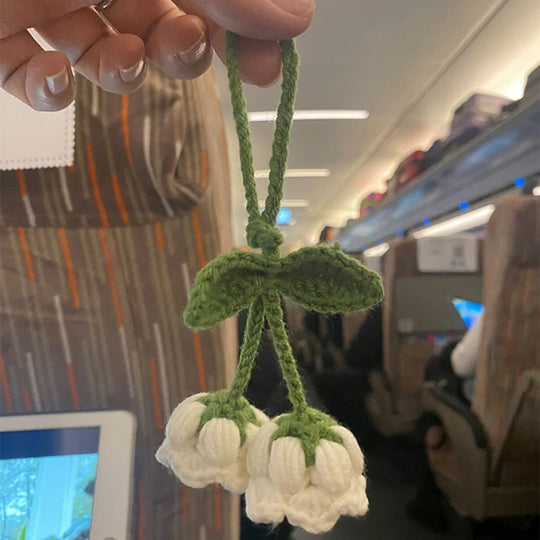 Crochet Flowers Hanging Car Accessories