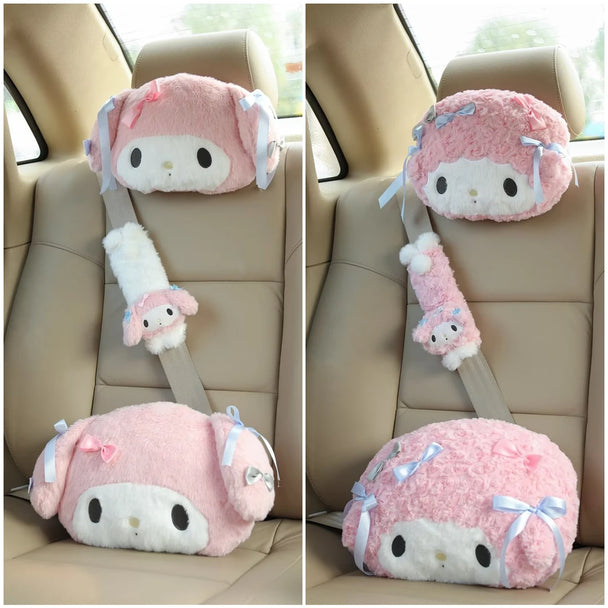 Kuromi Seat Belt & Back Cushion Pillow