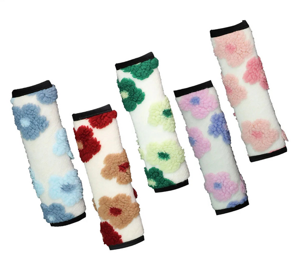 Winter Plush Flower Seat Belt Cover