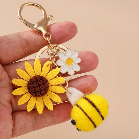Handmade Sunflower Car Keychain For Women & Girls