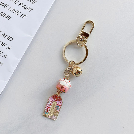 Lucky Cat Keychain For Car Gift