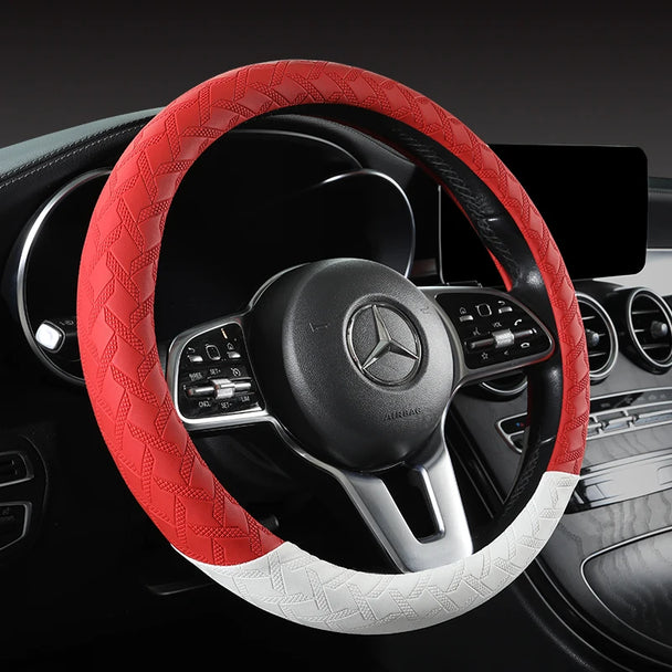 Leather Car Steering Wheel Protective Cover