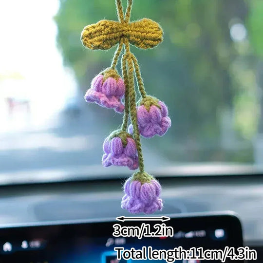 Crochet Flowers Hanging Car Accessories