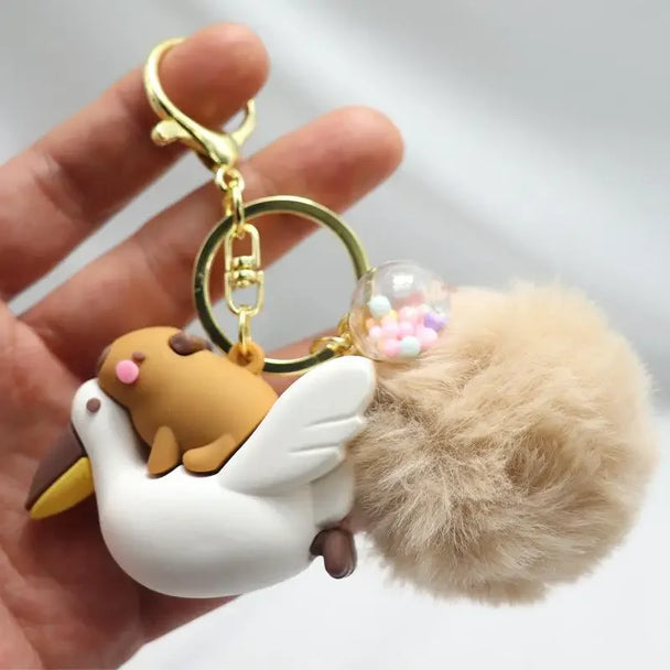 Capybara Car Keychain Accessory