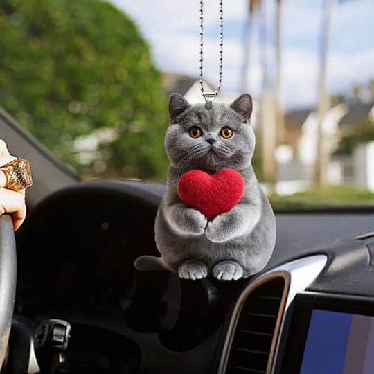 Cute Cat Mirror Hanging For Car