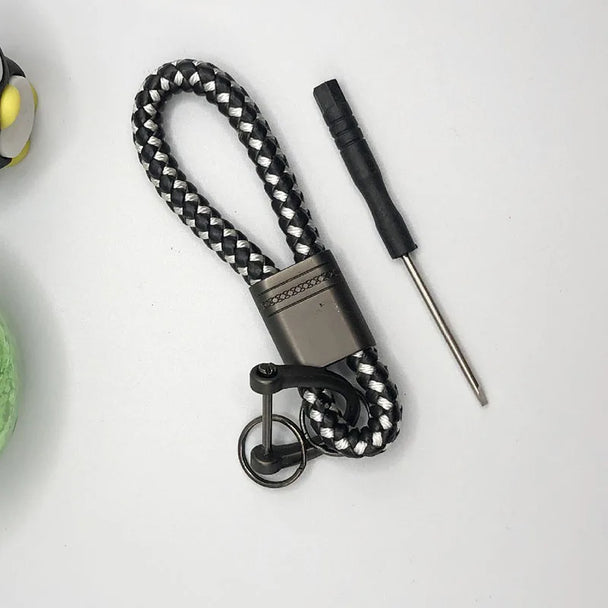 Hand-Woven Leather Car Keychains