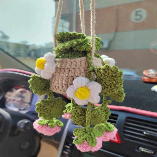 Strawberry Crochet Hanging Car Accessories
