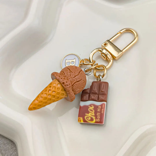 Chocolate & Icecream Car  Keychain