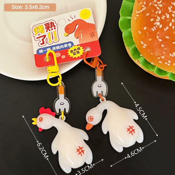 Roasted Chicken Keychain Car