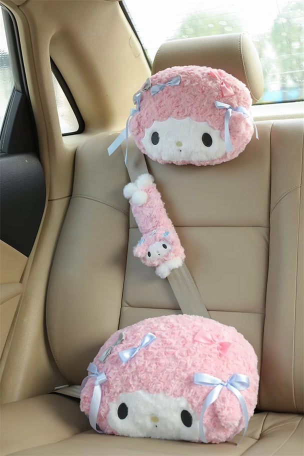 Kuromi Seat Belt & Back Cushion Pillow