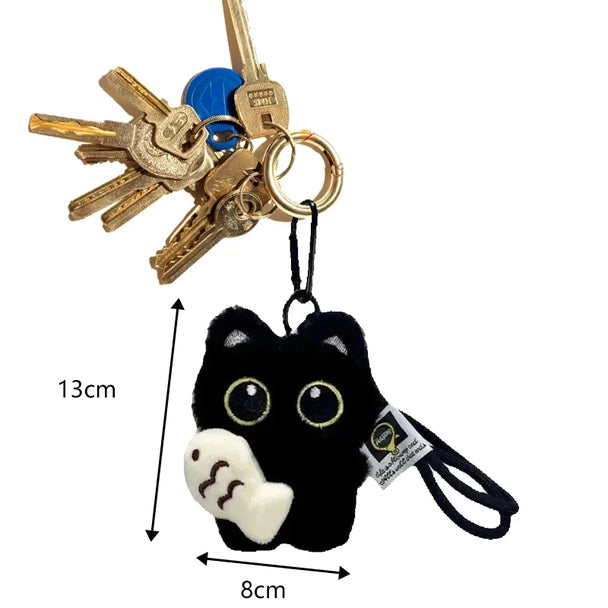 Cool Plush Black Cat Mirror Hanging For Car