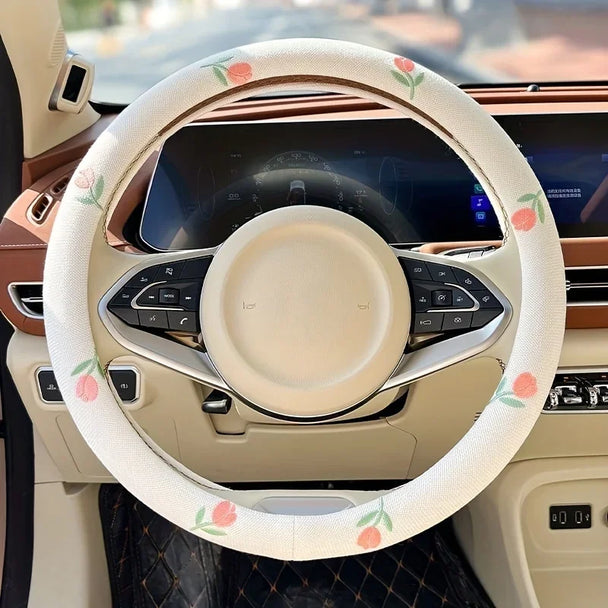 Floral Steering Wheel Covers | Anti-Slip, Wear-Resistant, Sweat Absorbing