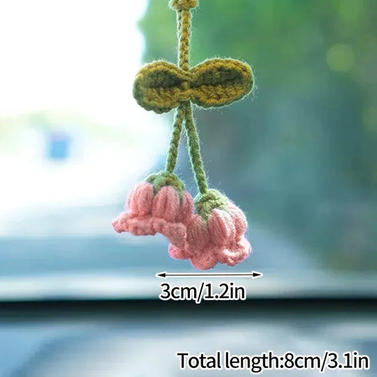 Crochet Flowers Hanging Car Accessories