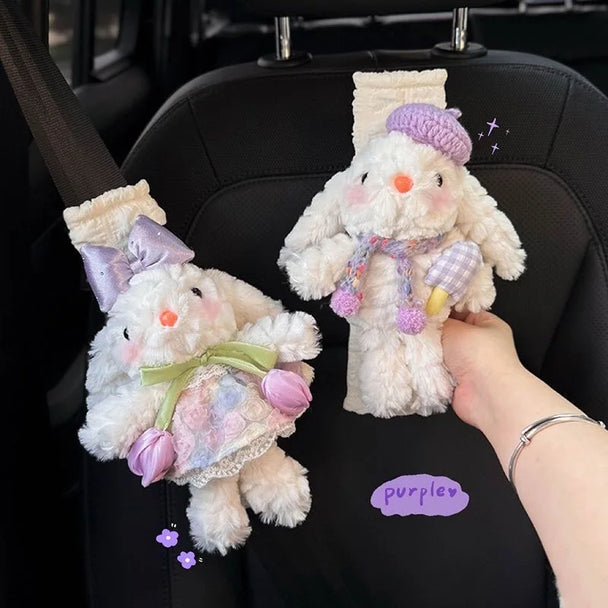 Cute Rabbit Plush Car Seat Belt Shoulder Protector