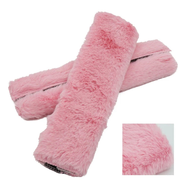 1Pair Soft Plush Car Seat Belt Cover