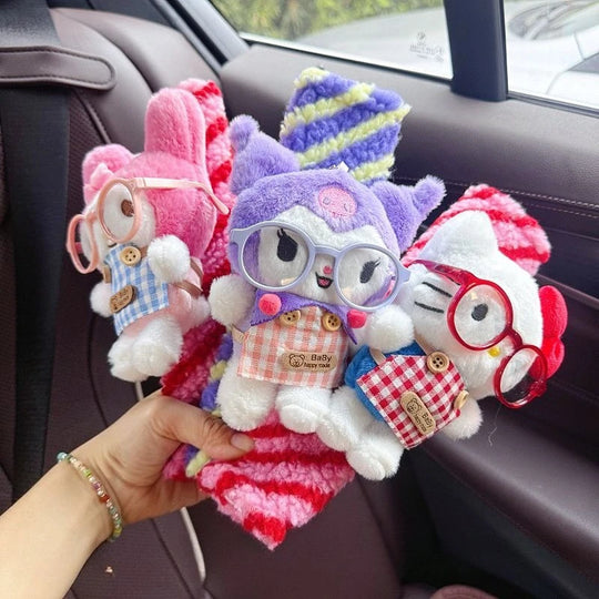 Cute Cartoon Plush Car Seat Belt Cover Hello Kitty