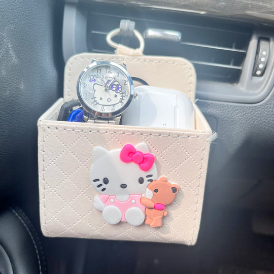 Hello Kitty Car Leather Organizer Box