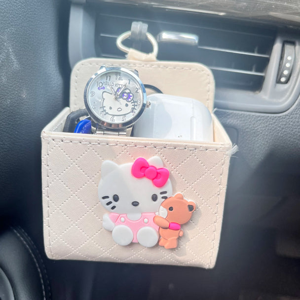 Hello Kitty Car Leather Organizer Box