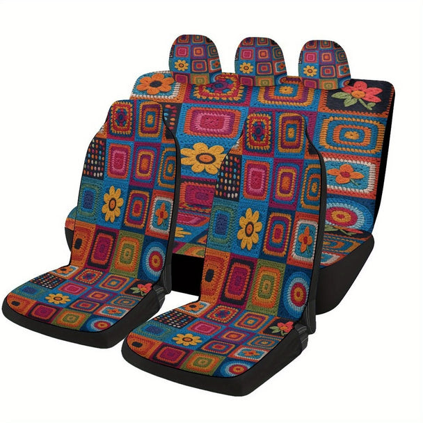Crochet Car Seat Cover - Luxury Handcrafted Bohemian Interior Design